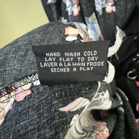 Tripp Women's 2X Corset Slip Dress Black Skull Koi Fish Print Lace Trim Gothic - Picture 7 of 7